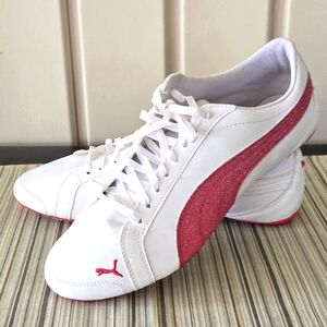 PUMA Womens Shoes - White Pink Glitter Sport Lifestyle  SIZE 11